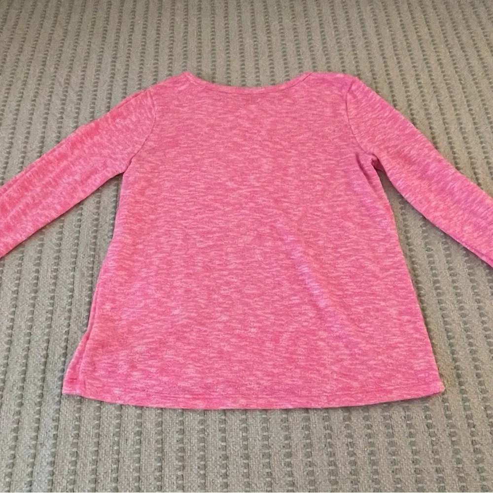 The Children's Place Pink Long Sleeve Heart Tee - Size: Medium 7 - 8